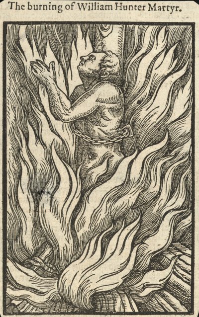 The Burning of William Hunter, Martyr by English School