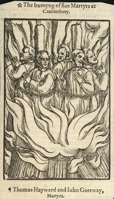 The Burning of Five Martyrs at Canterbury by English School