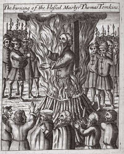 The Burning of the Blessed Martyr Thomas Tomkins, Illustration from 
