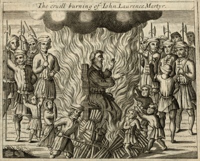 The Cruel Burning of John Laurence, Martyr by English School