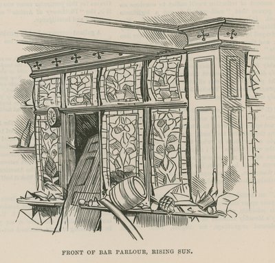 The Dynamite Outrage in Westminster; Front of Bar Parlour, Rising Sun by English School