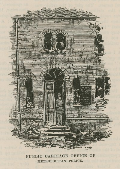 The Dynamite Outrage in Westminster; Public Carriage Office of the Metropolitan Police by English School