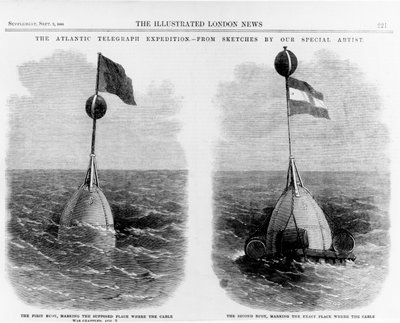The first buoy, where the cable was supposed to be grappled and the second buoy where it was grappled by English School