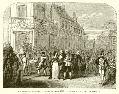 The First Day of Liberty: Scene in Paris, 1789, After the Capture of the Bastille by English School