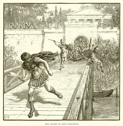 The flight of Caius Gracchus by English School