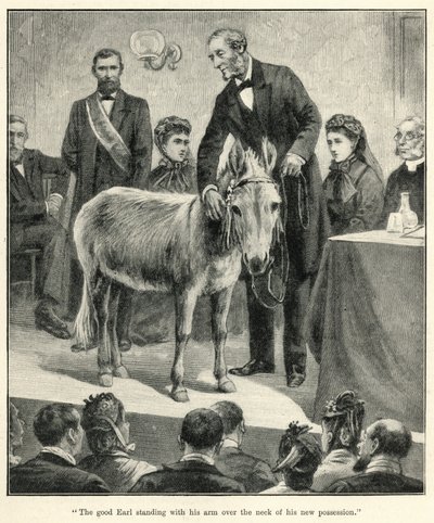 The good Earl standing with his arm over the neck of his new possession by English School