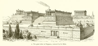 The Great Altar at Pergamus, Restored by R. Bohn by English School