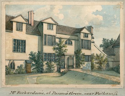 The Home of Samuel Richardson at Parsons Green, Near Fulham, London by English School