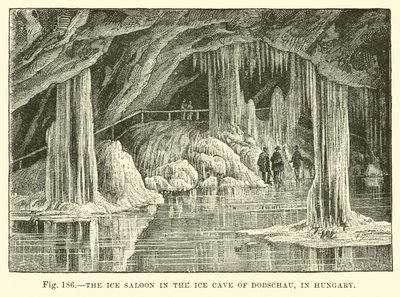 The Ice Saloon in the Ice Cave of Dobschau in Hungary by English School