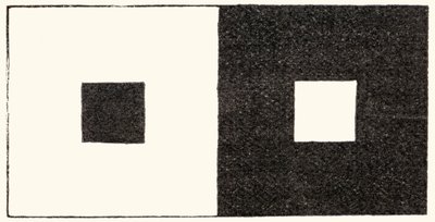The Irradiation Illusion of Visual Perception in Which a Light Area of the Visual Field Looks Larger Than an Otherwise Identical Dark Area by English School