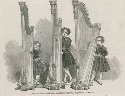 The Juvenile Harpists - Adolphus, Ernest and Fanny Lockwood by English School