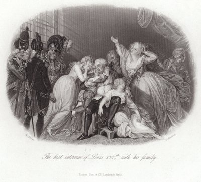 The Last Interview of Louis XVI with His Family by English School