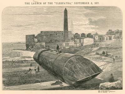 The Launch of the Cleopatra, 8 September 1877 by English School