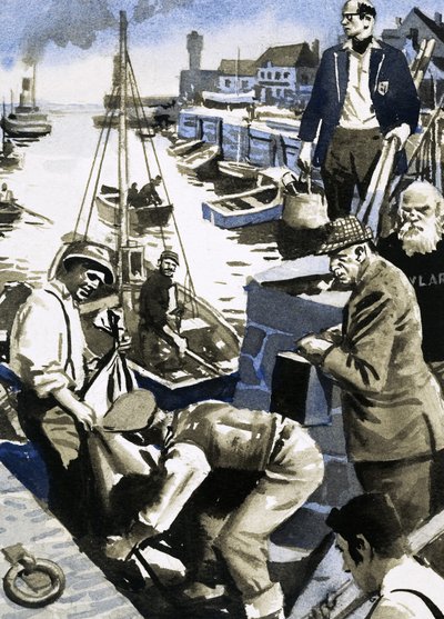The Little Boats at Dunkirk Evacuation by English School