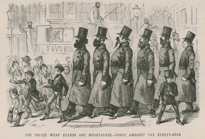 The Police Wear Beards and Moustaches by English School