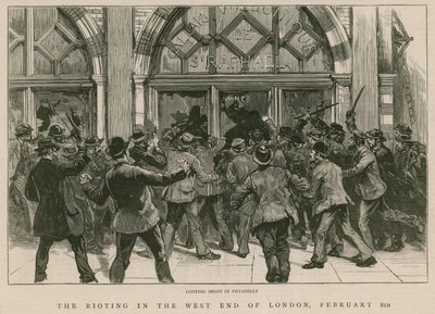 The Rioting in the West End of London, 8 February 1886: Looting Shops in Piccadilly by English School