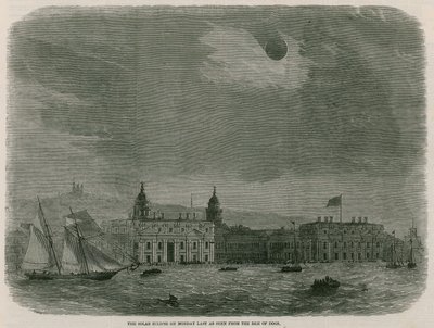The Solar Eclipse as Seen from the Isle of Dogs by English School