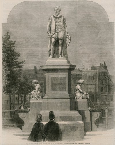 The Statue of Sir Hugh Myddleton at Islington Green, Sculptured by the Late John Thomas by English School
