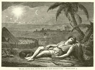 The sun, and the moon, and the eleven stars made obeisance to me, Genesis, xxxvii, 9 by English School