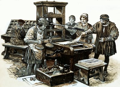 The Third Printing Press in England Was Set Up in St. Albans in 1480 by English School