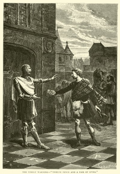 The timely warning, twelve pence and a pair of spurs by English School
