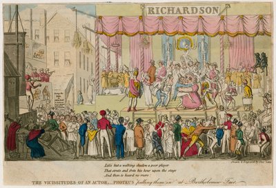 The Vicissitudes of an Actor: Proteus Pulling Them in at Bartholomew Fair, London by English School