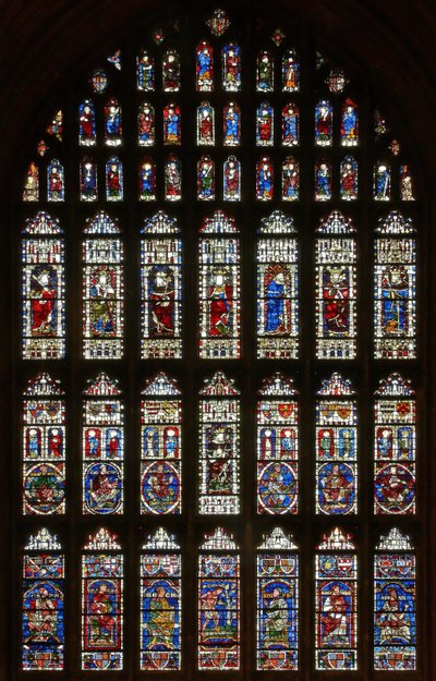 The west window with genealogical figures from the twelfth and thirteenth centuries and kings from the fifteenth century by English School