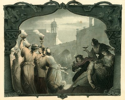 The wise and foolish virgins by English School