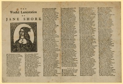 The woeful lamentation of Jane Shore by English School