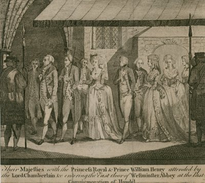 Their Majesties with the Princess Royal and Prince William Henry by English School