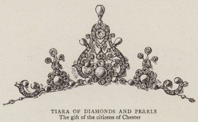 Tiara of Diamonds and Pearls by English School
