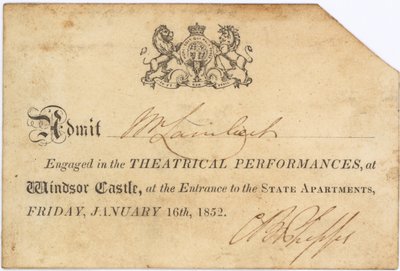 Ticket for a Theatrical Performance by English School