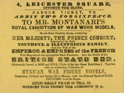 Ticket of admission to Mr. Montanari