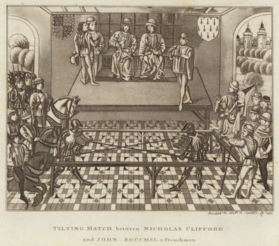 Tilting Match between Nicholas Clifford and John Boucmel a Frenchman by English School