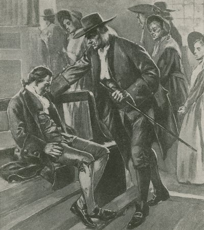 Tired and Hungry, Benjamin Franklin Falls Asleep in a Quaker Meeting House by English School