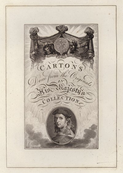 Title-page for Cartons Done from the Originals in His Majesty’s Collection (engraving) by English School