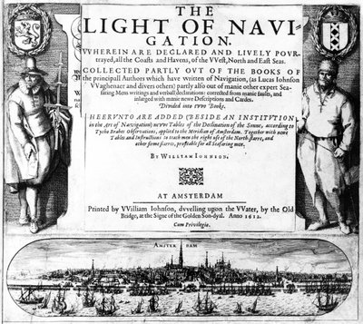 Title Page for The Light of Navigation by William Iohnson, published 1612 by English School