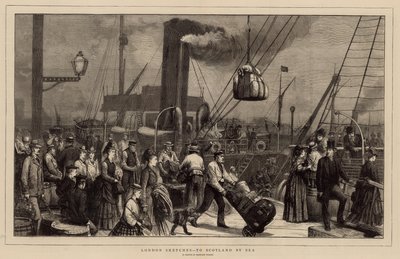 To Scotland by Sea - A Sketch at Irongate Wharf by English School