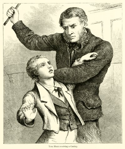 Tom Hunt receiving a Caning by English School