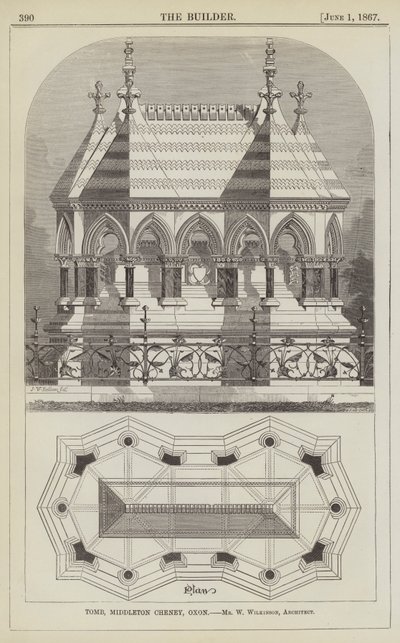 Tomb, Middleton Cheney, Oxon (engraving) by English School