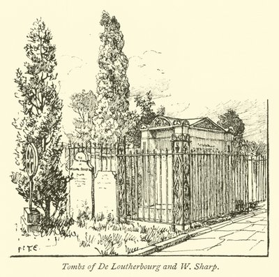 Tombs of De Loutherbourg and W. Sharp by English School