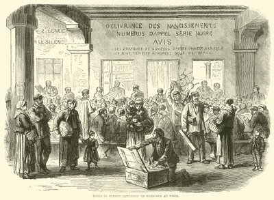Tools in Pledge Returned to Workmen at Paris, December 1870 by English School