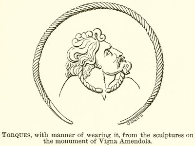 Torques, with Manner of Wearing It, from the Sculptures on the Monument of Vigna Amendola by English School