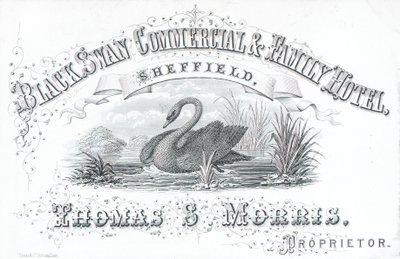 Trade card, Black Swan Commercial & Family Hotel by English School