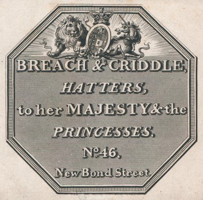 Trade Card, Breach & Criddle by English School