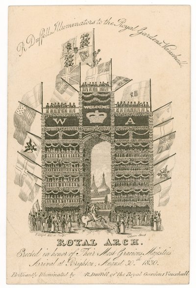Trade Card for R. Duffell, Illuminators to the Royal Gardens Vauxhall by English School