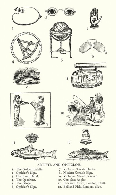 Trade signs: Artists and Opticians by English School