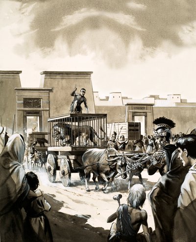 Transporting Lions to the Circus in Rome by English School