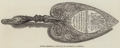 Trowel presented to the Duke of Edinburgh at Liverpool by English School