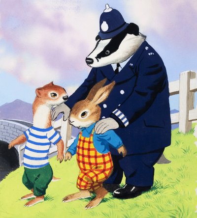 Tufty and policeman badger by English School